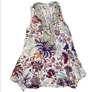 Anthropologie Weston Wear Floral Sleeveless Tunic Size XS